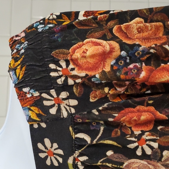 Daniel Rainn Maielle off Shoulder Black Orange Fall Print Knit Top - Picture 4 of 7